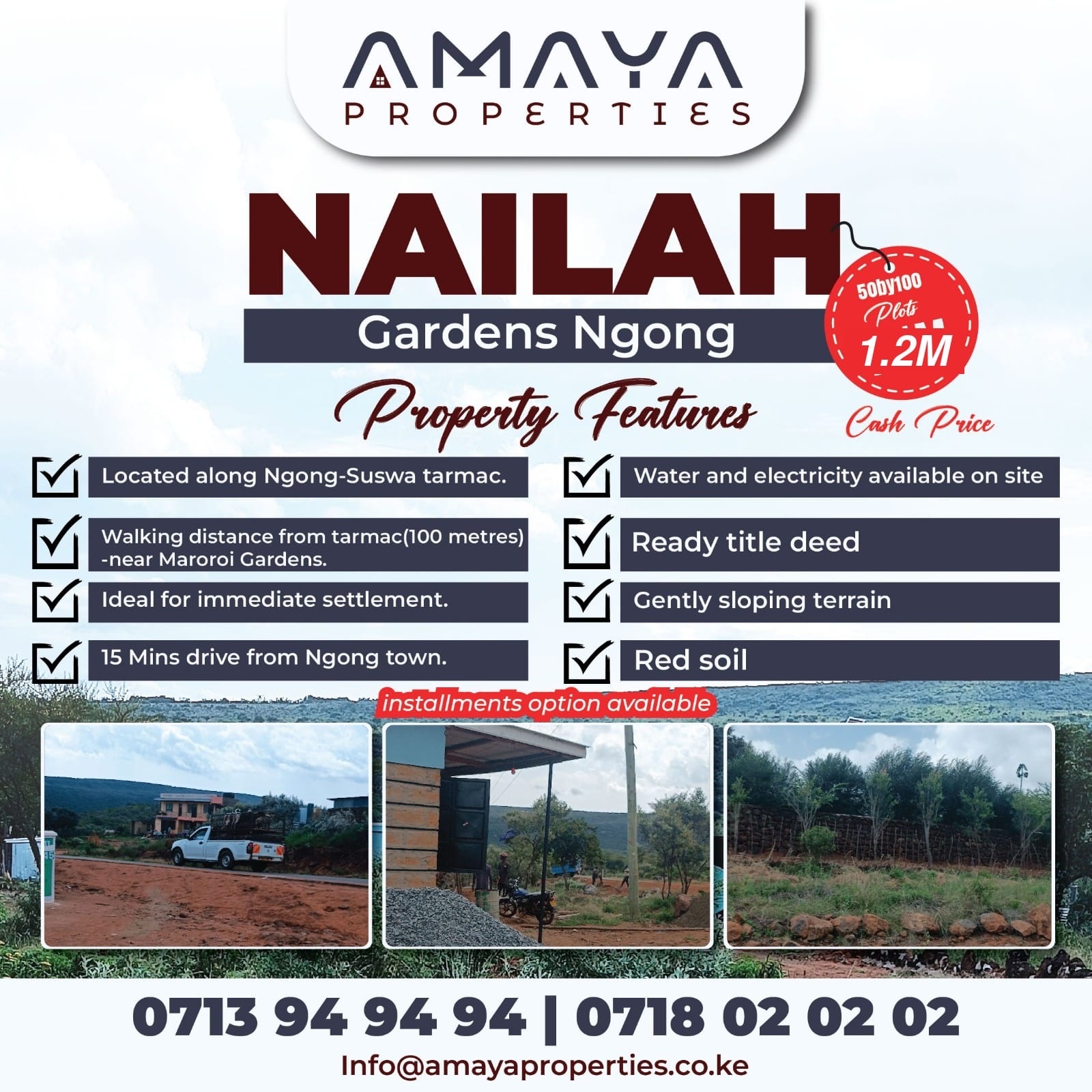 Nailah Gardens Ngong – 50x100 plots with ready title deeds