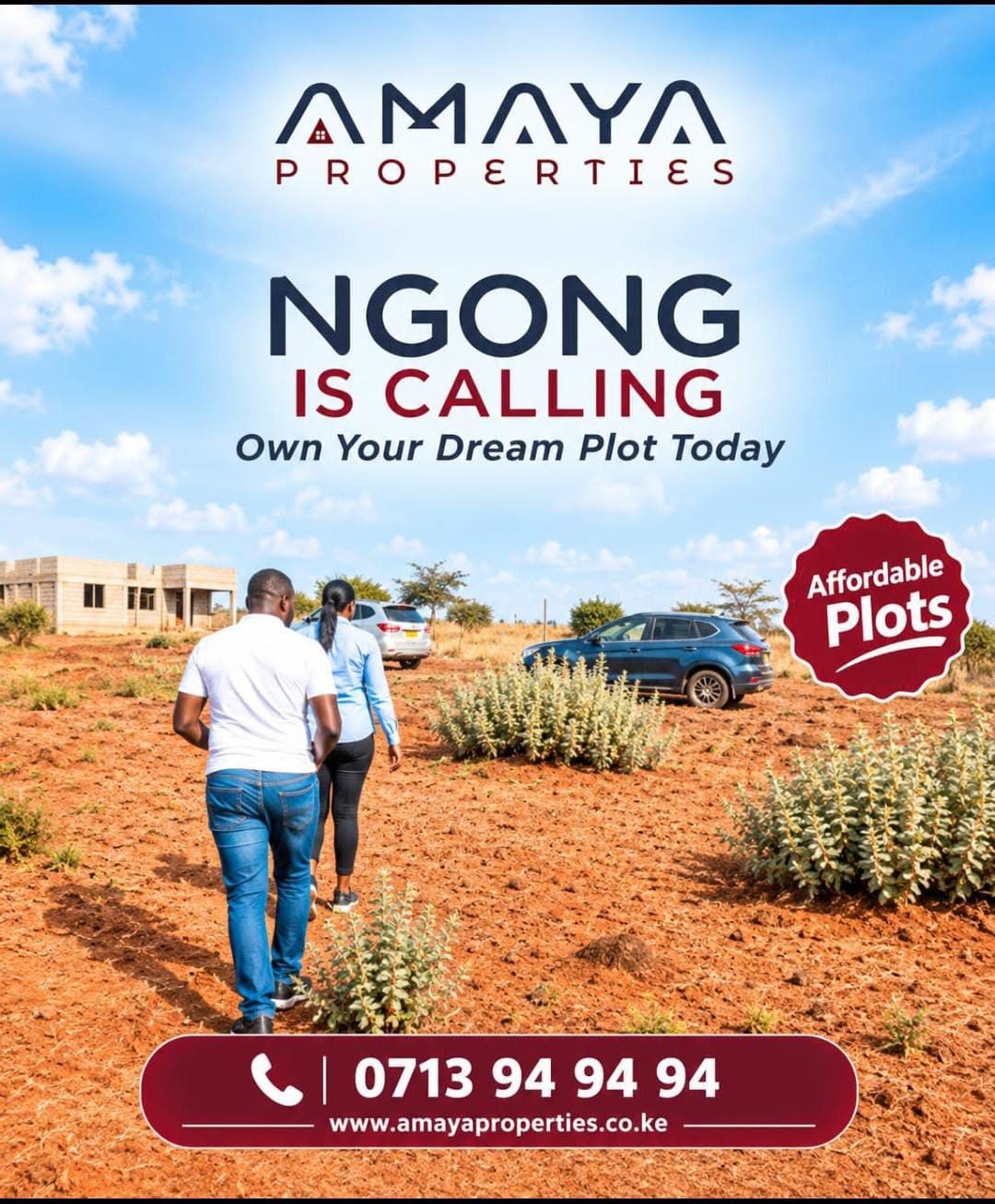 Clients on a site visit to plots for sale in Ngong